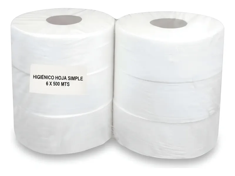 Papel Higiénico Hoja Simple (6x500m)