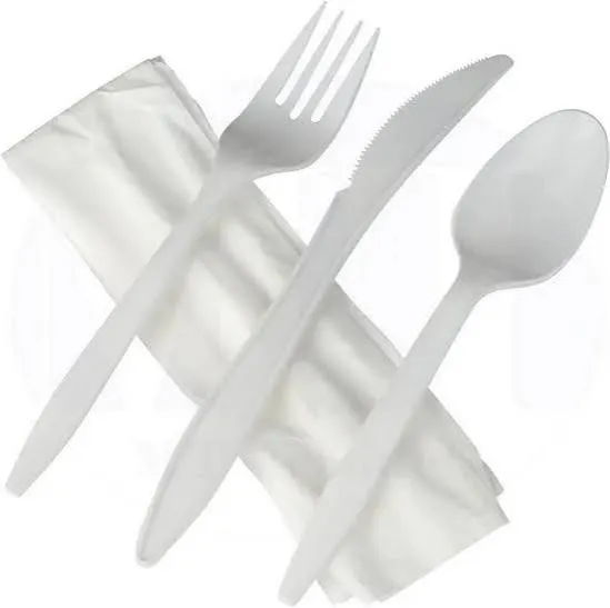 Cubiertos Plásticos Económicos Blancos (Paquete 1000 un.)